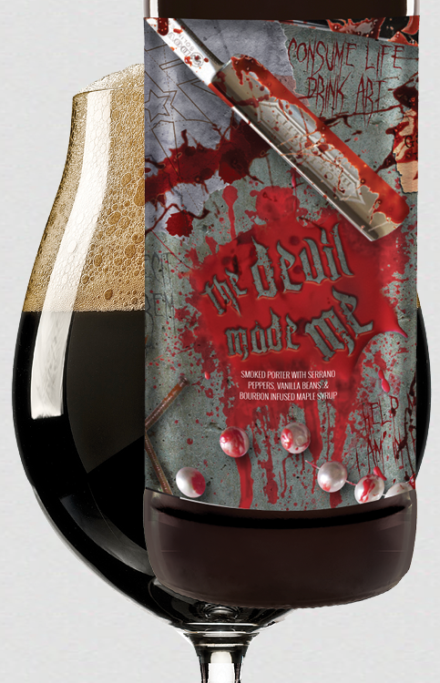 The Devil Made Me [serrano pepper, vanilla bean, & bourbon infused maple syrup] - Smoked Porter